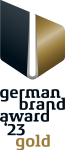 Siegel des German Brand Awards 2023 mit der Kategorie Gold.